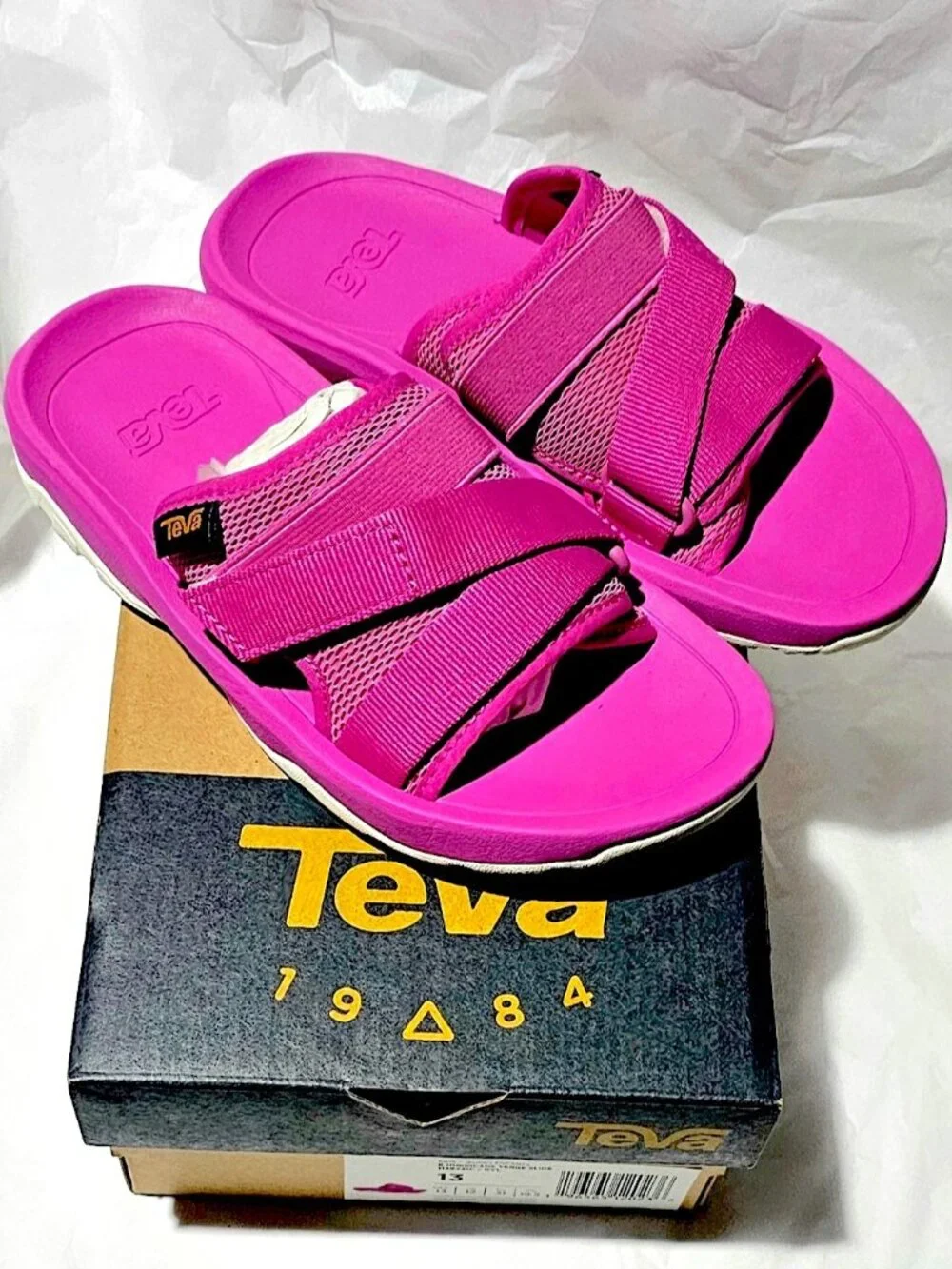 NIB NWT Teva Kids Hurricane Verge Slide Sandals Rose Violet Size 13 Little Kid